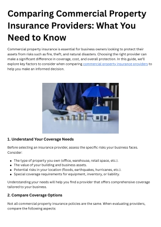 Commercial property insurance is essential for business owners looking to protect their assets from risks such as fire,