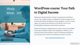 WordPress Development Mastery at Squad Industrial Training