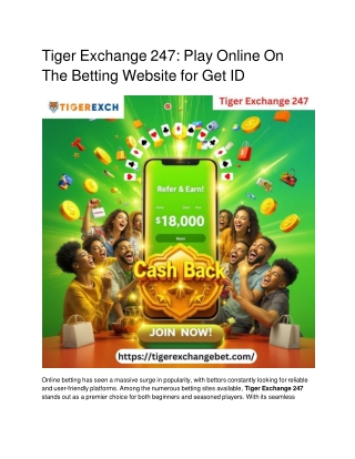 Tiger Exchange 247_ Play Online On The Betting Website for Get ID