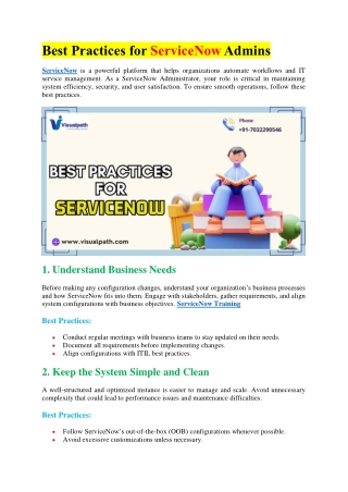 The Best ServiceNow Online Course in Ameerpet - ServiceNow Training