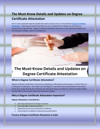 The Must Know Details and Updates on Degree Certificate Attestation