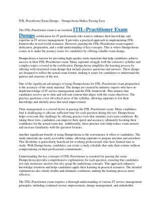 ITIL-Practitioner Exam Dumps to Guarantee Your Pass – DumpsArena