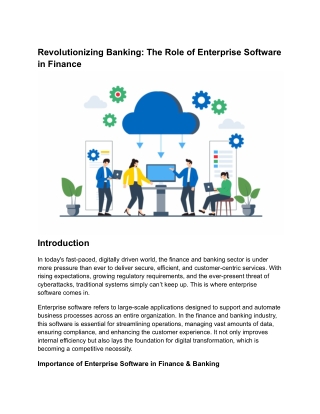 Revolutionizing Finance: The Impact of Enterprise Software on Banking