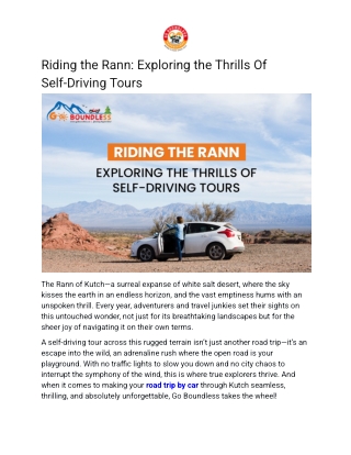 Riding the Rann_ Exploring the Thrills Of Self-Driving Tours