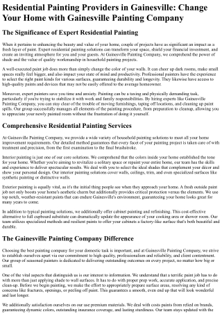 Gainesville Painting Company