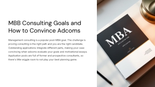 Breaking Into MBB Consulting: How to Convince MBA Admissions