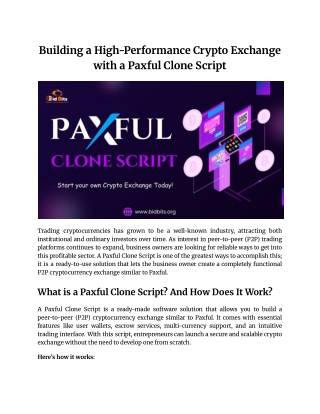 Bidbits P2P Exchange Script – Your Gateway to the Crypto Trading Business