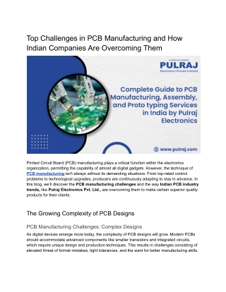 Top Challenges in PCB Manufacturing and How Indian Companies Are Overcoming Them
