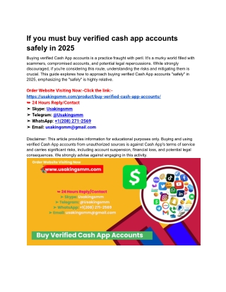 If you must buy verified cash app accounts safely in 2025