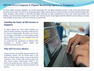Unveiling the Power of SEO Services in Singapore