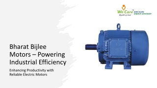 Bharat Bijlee Motors – Powering Industrial Efficiency