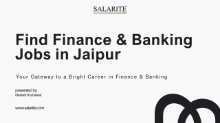 Find Finance & Banking Jobs in Jaipur