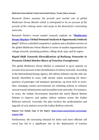 Multirotor Drone Market Trends and Growth Drivers, Trends, Share, forecast