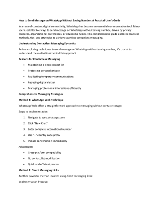 How to Send Message on WhatsApp Without Saving Number