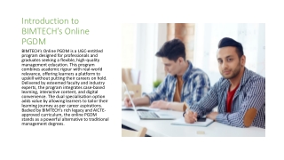 Customising Your Management Expertise - An Overview of BIMTECH's Online PGDM with Dual Specialisations