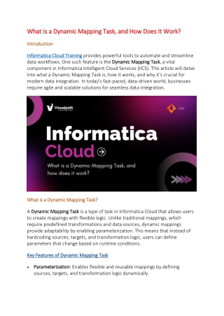 Informatica IDMC | Informatica Training in Hyderabad