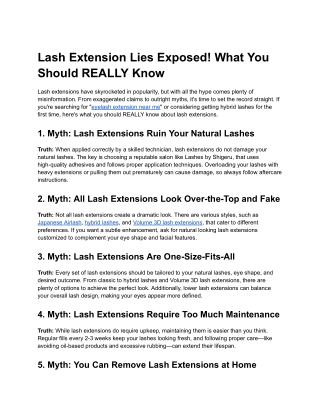 Lash Extension Lies Exposed! What You Should REALLY Know