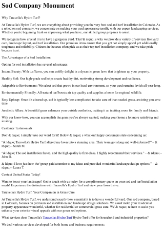 Sod Company Monument