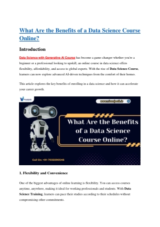 Best Data Science with Generative Ai Online Training