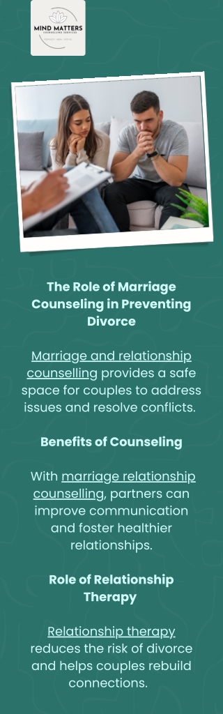 The Role of Marriage Counseling in Preventing Divorce
