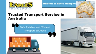 Trusted Transport Service in Australia
