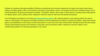 Nodepositbonuscasino