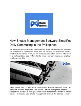 How Shuttle Management Software Simplifies Daily Commuting in the Philippines