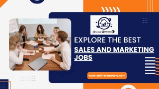 Explore theBest Sales and Marketing Jobs in India