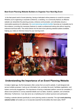 Best Event Planning Website Builders to Organize Your Next Big Event