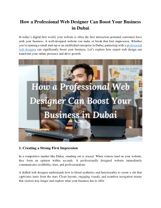 How a Professional Web Designer Can Boost Your Business in Dubai