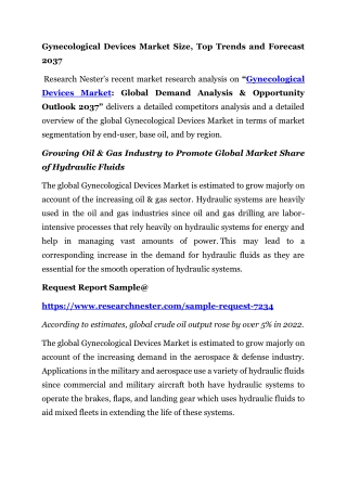Gynecological Devices Market Size, Top Trends and Forecast 2037