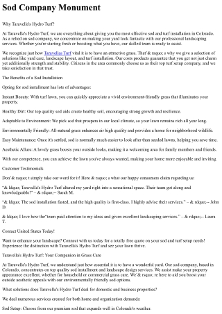 Sod Company Monument