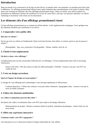 Les éléments clés d'un affichage promotionnel réussi