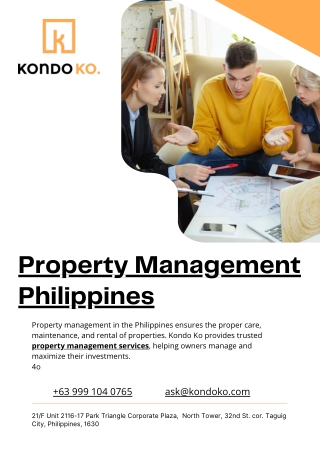 Kondo Ko provides reliable property management services in the Philippines