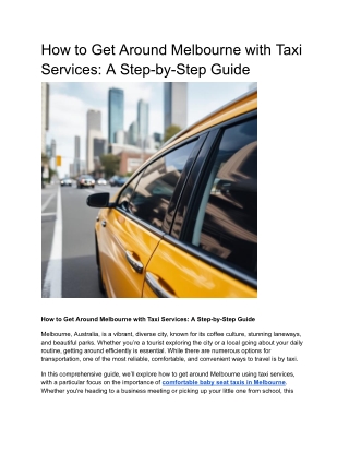 How to Get Around Melbourne with Taxi Services_ A Step-by-Step Guide