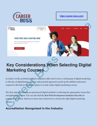 Digital Marketing Courses Near Me - Career Boss Institute