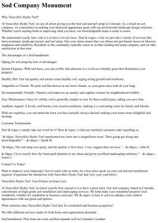 Sod Company Monument