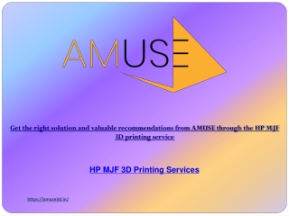 Get the right solution and valuable recommendations from AMUSE through the HP MJF 3D printing service