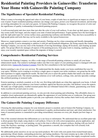 Gainesville Painting Company