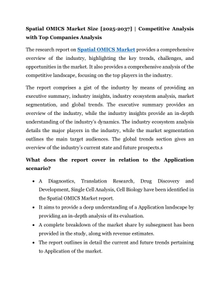 Spatial OMICS Market
