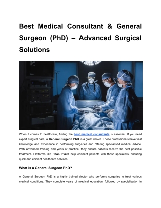 Best medical consultants, General Surgeon PhD (1)