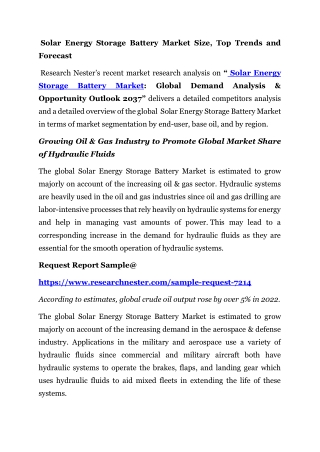 Solar Energy Storage Battery Market Size, Top Trends and Forecast