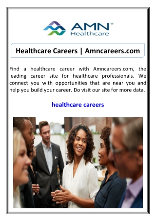 Healthcare Careers Amncareers.com