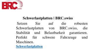 Schwerlastplatten  BRC.swiss