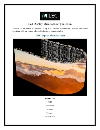 Led Display Manufacturer milec.co