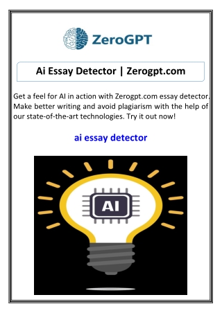 Ai Essay Detector Zerogpt.com