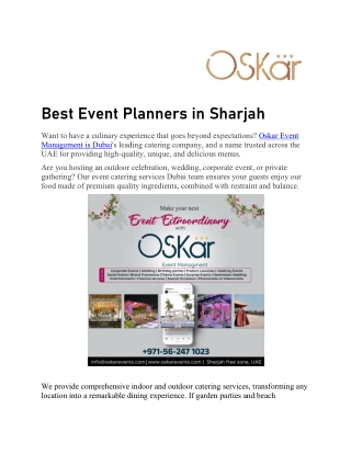 Best Event Planner in UAE