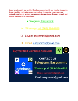 How to Buy, Verified Coinbase Account 3 Easy Steps