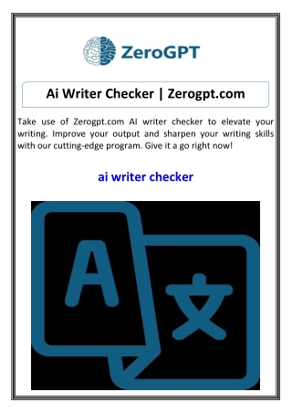 Ai Writer Checker Zerogpt.com