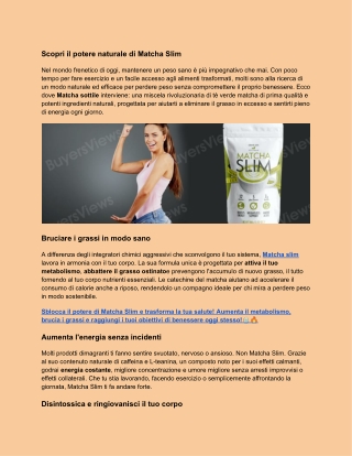 Matcha Slim Recensione